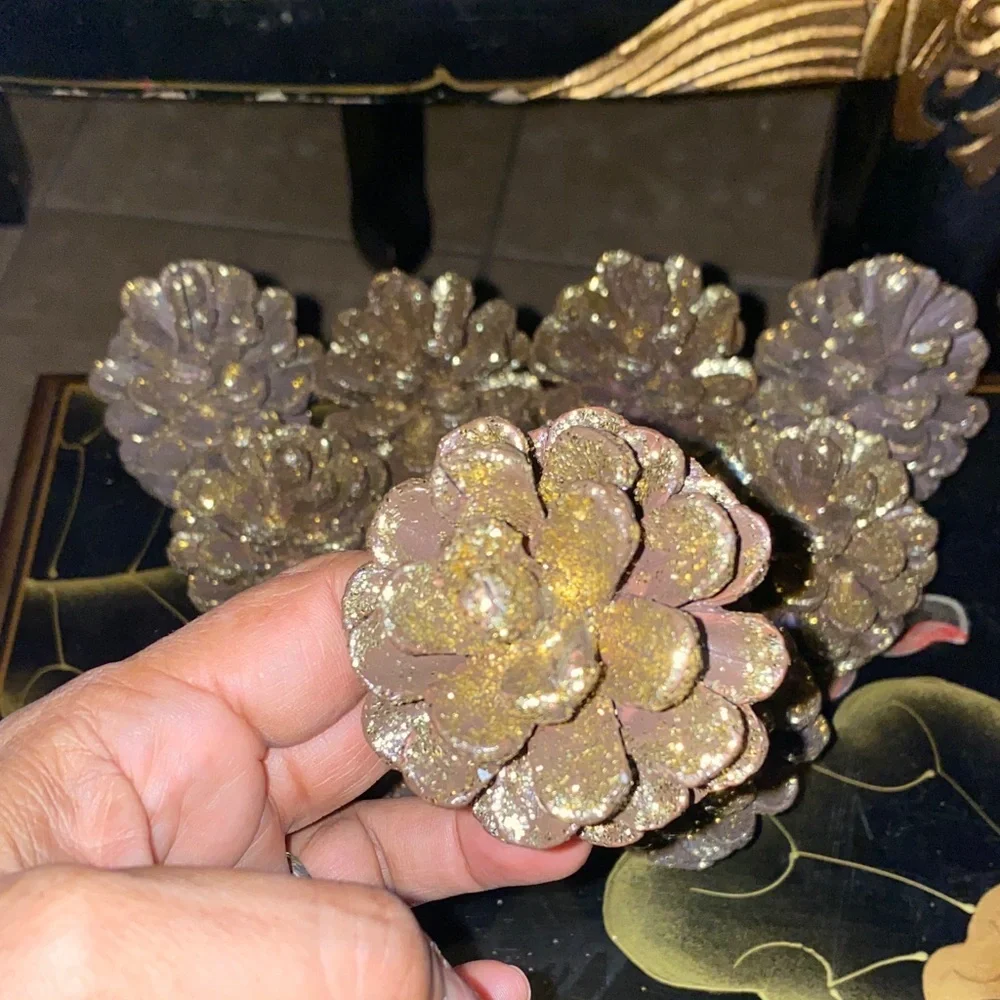 BX40 Vintage Gorgeous Set Of 10 Pinecone Napkin Rings